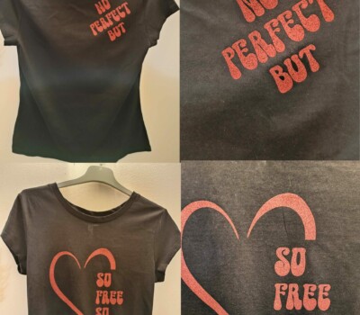 Tee shirt personnalisé so free so cute réalisé par soniakado.com