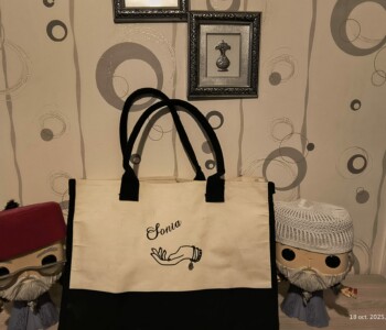 sac de plage personnalisé avec bijou réalisation soniakado.com